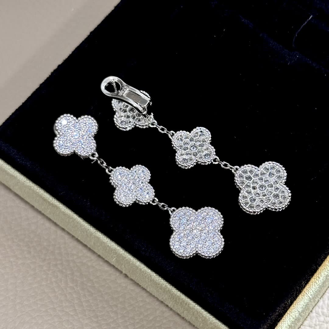 Van Cleef & Arpels Silver Clover Earrings